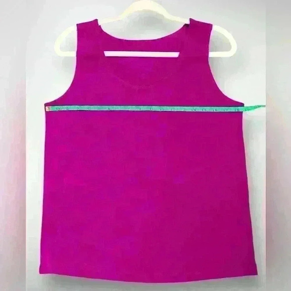 Womens Sleeveless Fuchsia Large Top FLATTERING SMOOTH CONTOUR No Iron - Picture 7 of 8